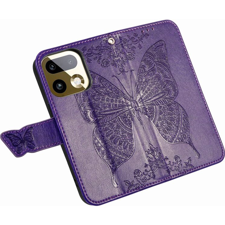Чехол-книжка с рисунком UniCase Butterfly Pattern для Realme 16 Pro - Dark Purple (428030DV) Чехол-книжка с рисунком UniCase Butterfly Pattern для Realme 16 Pro - Dark Purple: фото 2 из 9