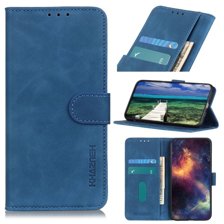 Чохол-книжка з застібкою KHAZNEH Retro Wallet для Xiaomi Redmi Note 15 Pro - Blue: фото 4 з 9