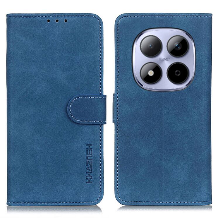 Чохол-книжка з застібкою KHAZNEH Retro Wallet для Xiaomi Redmi Note 15 Pro - Blue: фото 1 з 9