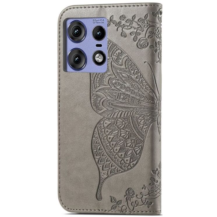 Чехол-книжка UniCase Butterfly Pattern для Motorola Edge 50 Pro - Grey: фото 5 из 8