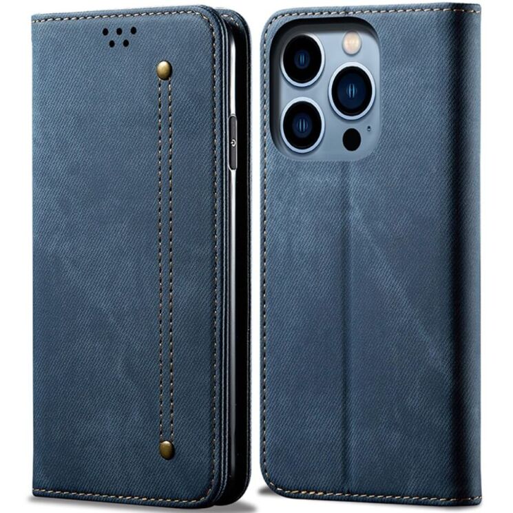 Чехол-книжка UniCase Jeans Wallet для Apple iPhone 16 Pro Max - Blue: фото 1 из 6