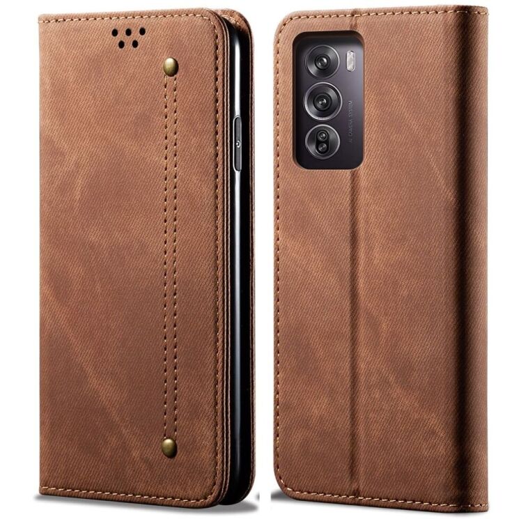 Чехол-книжка UniCase Jeans Wallet для OPPO Reno 12 Pro - Coffee: фото 1 из 6