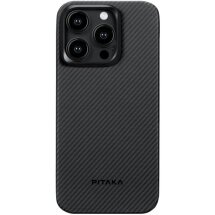 Чехол Pitaka MagEZ Case 4 для iPhone 15 Pro Max (KI1501PMA) - 600D Black / Grey (Twill): фото 1 из 10