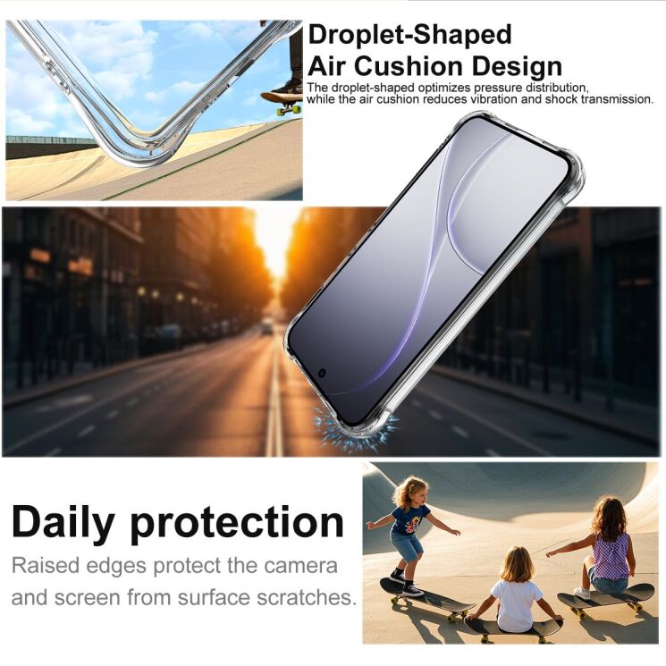 Чехол с усиленными углами IMAK Airbag MAX Case для OPPO Reno 15 F/FS - Transparent: фото 4 из 7