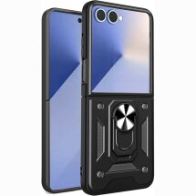 Чехол с защитой камеры Deexe Armor Shield для Samsung Galaxy Flip 8 - Black: фото 1 из 10