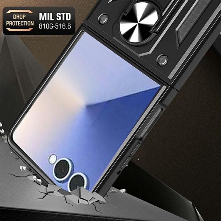 Чехол с защитой камеры Deexe Armor Shield для Samsung Galaxy Flip 8 - Green: фото 2 из 10