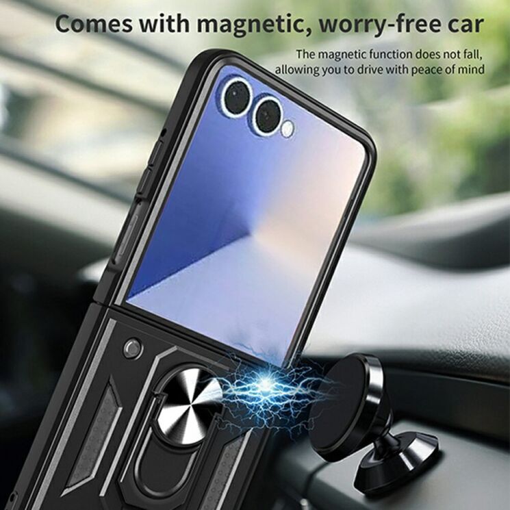 Чехол с защитой камеры Deexe Armor Shield для Samsung Galaxy Flip 8 - Green: фото 3 из 10
