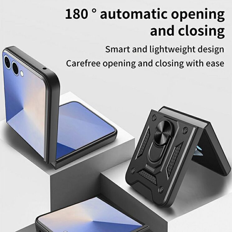 Чехол с защитой камеры Deexe Armor Shield для Samsung Galaxy Flip 8 - Green: фото 9 из 10