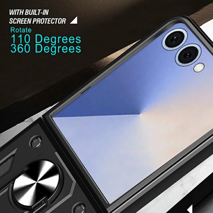 Чехол с защитой камеры Deexe Armor Shield для Samsung Galaxy Flip 8 - Green: фото 7 из 10