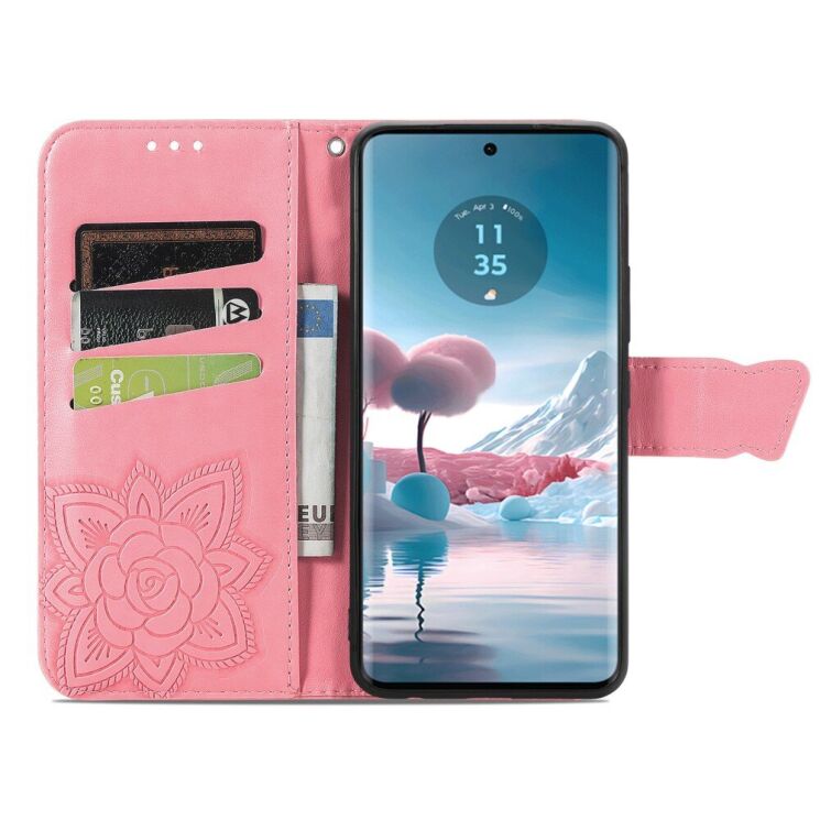 Чехол UniCase Butterfly Pattern для Motorola Edge 40 Neo - Pink: фото 2 из 5
