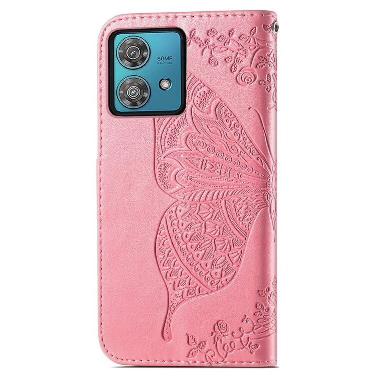 Чехол UniCase Butterfly Pattern для Motorola Edge 40 Neo - Pink: фото 4 из 5
