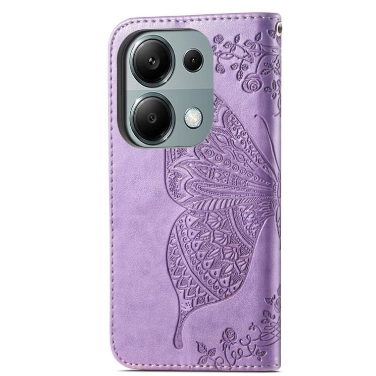 Чехол UniCase Butterfly Pattern для Xiaomi Redmi Note 13 Pro 4G / Poco M6 Pro - Light Purple: фото 5 из 8