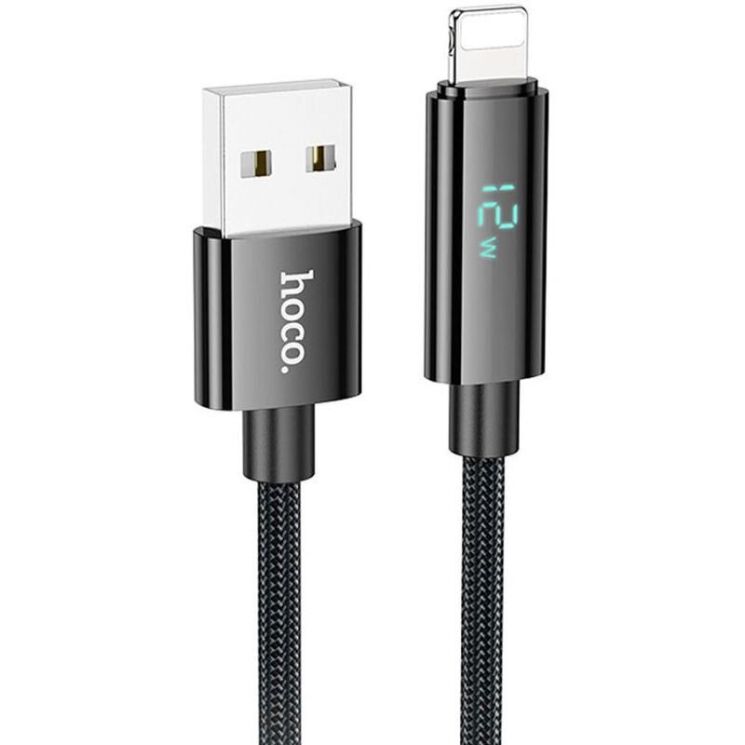 Кабель Hoco U125 Benefit USB to Lightning (2.4A, 1.2m) - Black: фото 1 з 7