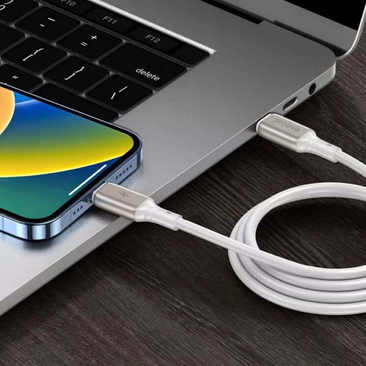 Кабель Proove Flex Metal Type-C to Lightning 27W (3A, 1m) - White: фото 3 з 4