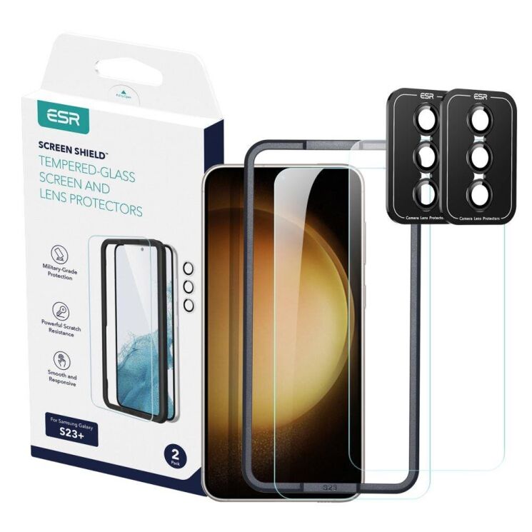 Комплект защитных стекол ESR Screen Shield Set 2-Pack для Samsung Galaxy S23 Plus (S916): фото 1 из 6