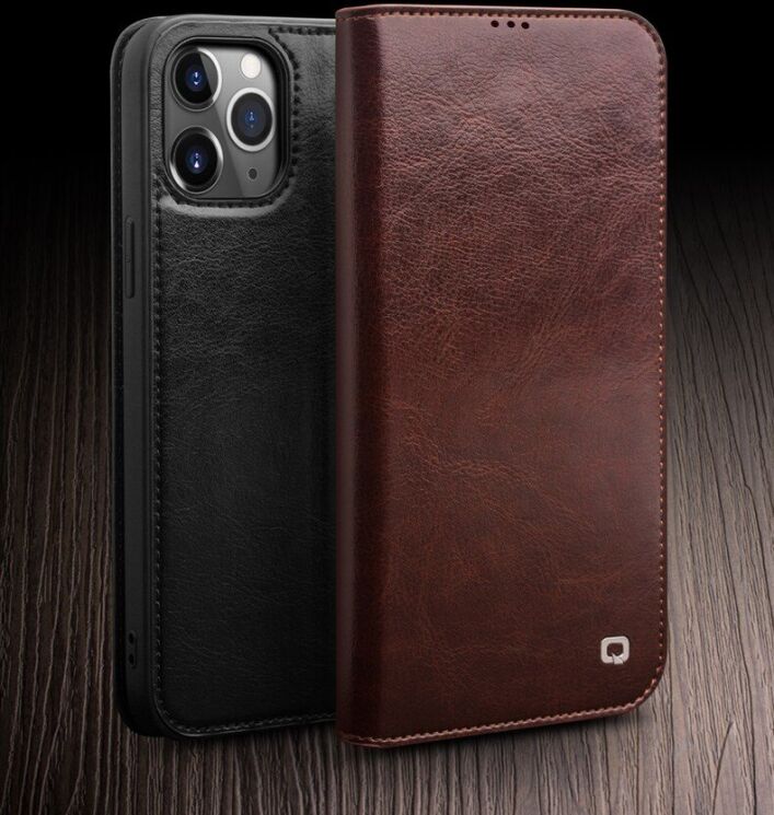 Кожаный чехол QIALINO Classic Case для Apple iPhone 12 Pro Max - Brown: фото 10 из 16