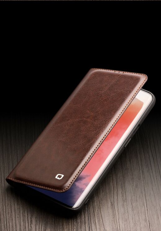 Кожаный чехол QIALINO Classic Case для OnePlus 7T - Brown: фото 10 из 13