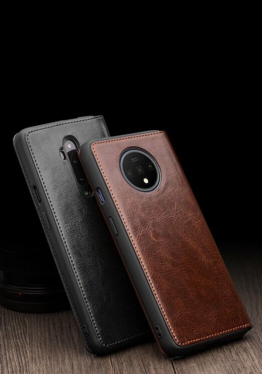 Кожаный чехол QIALINO Classic Case для OnePlus 7T - Brown: фото 12 из 13