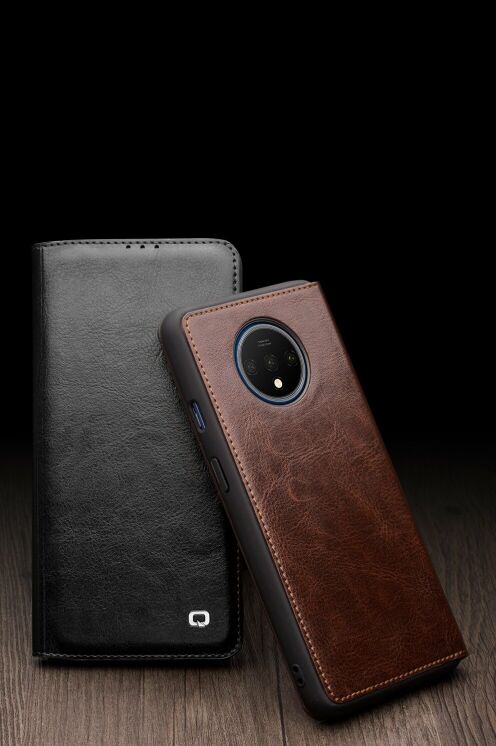 Кожаный чехол QIALINO Classic Case для OnePlus 7T - Brown: фото 9 из 13