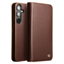 Кожаный чехол QIALINO Classic Case для Samsung Galaxy S25 (S931) - Dark Brown: фото 1 из 13