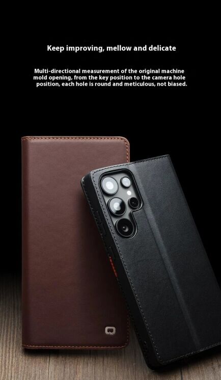 Шкіряний чохол QIALINO Classic Case для Samsung Galaxy S25 (S931) - Black: фото 12 з 13