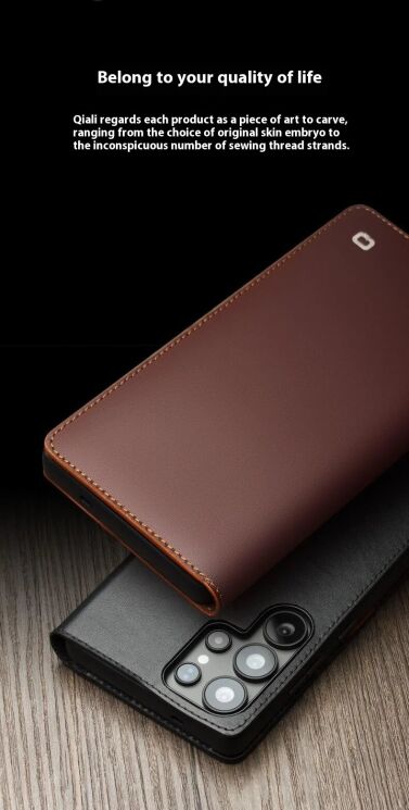 Шкіряний чохол QIALINO Classic Case для Samsung Galaxy S25 (S931) - Black: фото 9 з 13