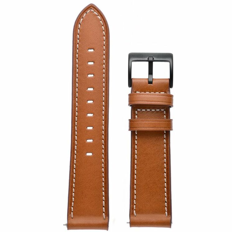Кожаный ремешок Deexe Classic для часов с шириной крепления 20мм - Brown: фото 5 из 7