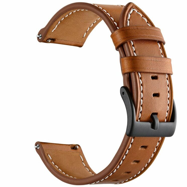 Кожаный ремешок Deexe Classic для часов с шириной крепления 20мм - Brown: фото 4 из 7