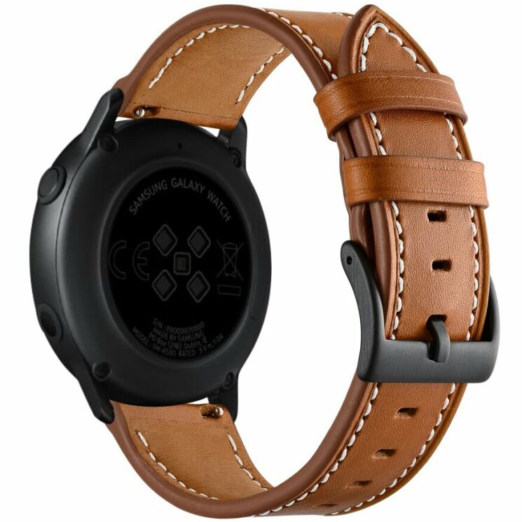 Кожаный ремешок Deexe Classic для часов с шириной крепления 20мм - Brown: фото 2 из 7