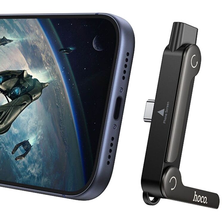 Переходник Hoco UA47A Type-C to Type-C - Black (896537B) Переходник Hoco UA47A Type-C to Type-C - Black: фото 2 из 9