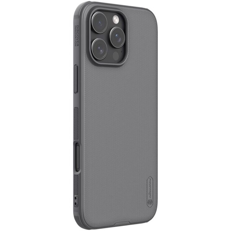 Пластиковый чехол NILLKIN Frosted Shield для Apple iPhone 16 Pro Max - Grey: фото 3 из 18
