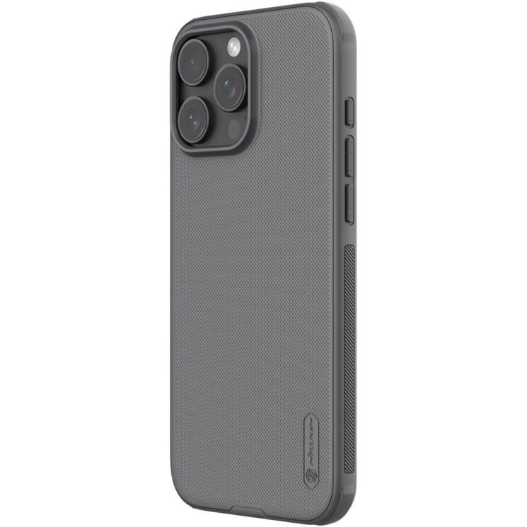 Пластиковый чехол NILLKIN Frosted Shield для Apple iPhone 16 Pro Max - Grey: фото 2 из 18
