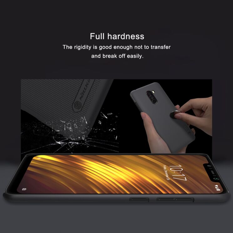 Пластиковый чехол NILLKIN Frosted Shield для Xiaomi Pocophone F1 - Black: фото 6 из 12