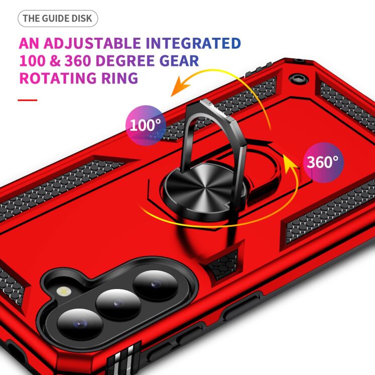 Противоударный чехол с подставкой Deexe Armor Case для Samsung Galaxy A57 (A576) - Black: фото 3 из 7