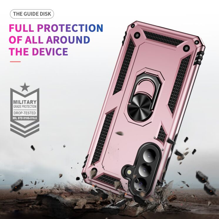 Противоударный чехол с подставкой Deexe Armor Case для Samsung Galaxy A57 (A576) - Black: фото 6 из 7