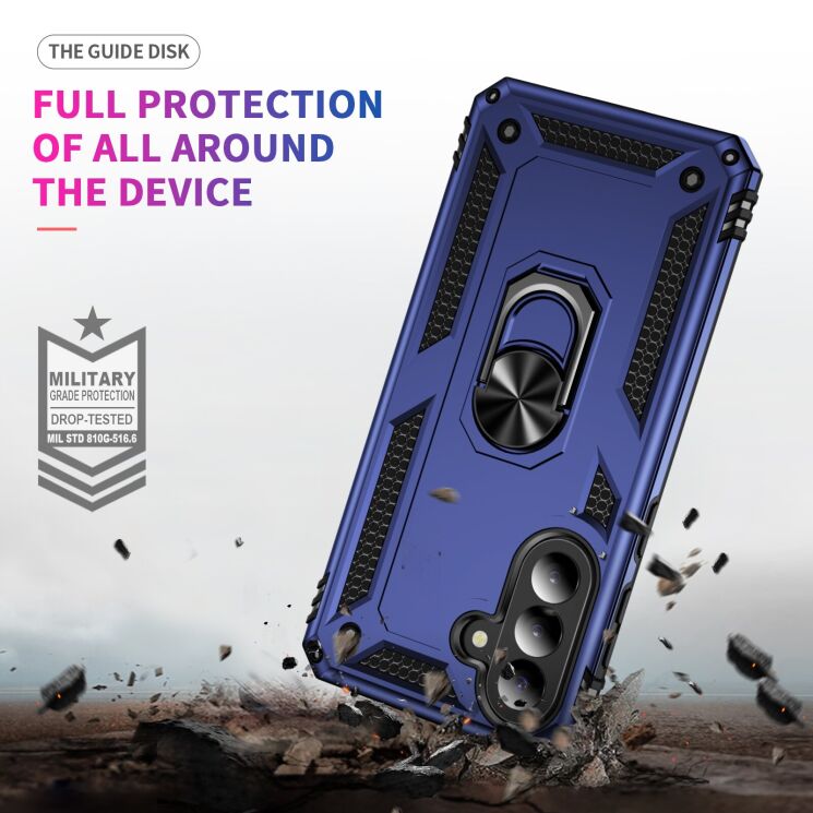 Противоударный чехол с подставкой Deexe Armor Case для Samsung Galaxy A57 (A576) - Black: фото 5 из 7