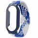 Ремешок Deexe Braided Nylon для Xiaomi Mi Smart Band 8 - Blue White+Blue Case (326021H). Фото 1 из 3