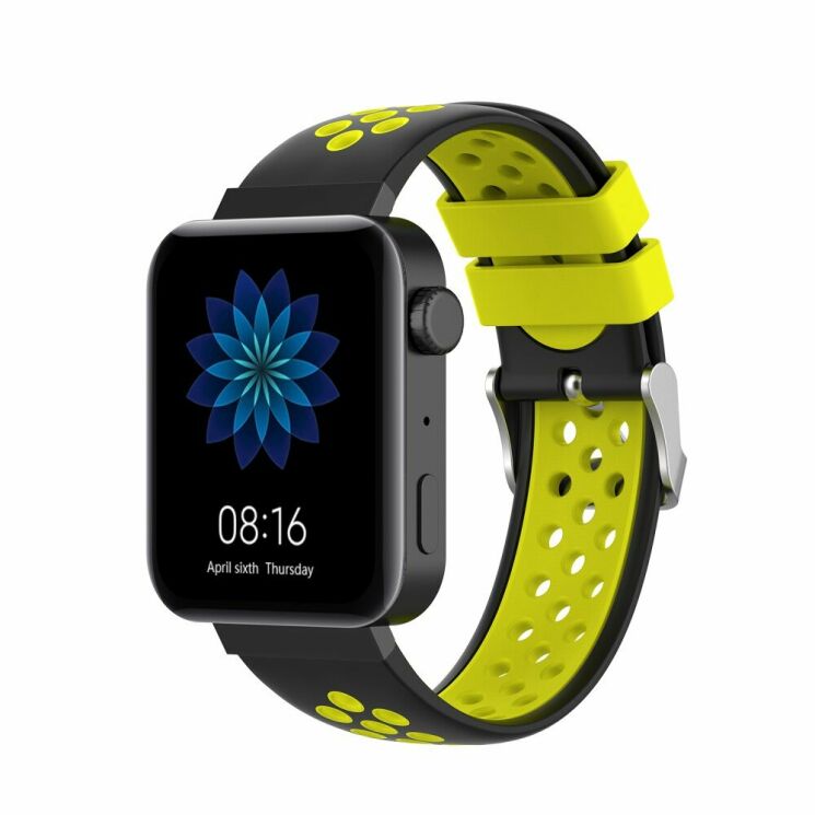 Ремешок Deexe Dual Color для Xiaomi Mi Watch (Chinese) - Black/Yellow: фото 1 из 7