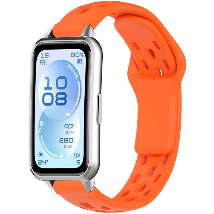 Ремешок Deexe Eclipse для Huawei Band 11 Pro / Band 11 - Orange: фото 2 из 9