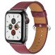 Ремешок Deexe Elegant Leather Strap для Apple Watch 46 / 45 / 44 / SE 44 / 42 (Series 1-3) / Ultra / Ultra 2 - Wine Red (251346WR). Фото 2 из 7