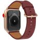 Ремешок Deexe Elegant Leather Strap для Apple Watch 46 / 45 / 44 / SE 44 / 42 (Series 1-3) / Ultra / Ultra 2 - Wine Red (251346WR). Фото 1 из 7