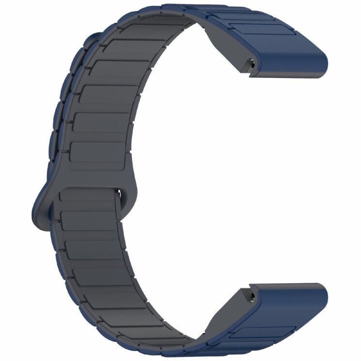 Ремешок Deexe Flexible Fit для часов Garmin c креплением Quick Fit 22mm - Midnight Blue / Grey: фото 4 из 8