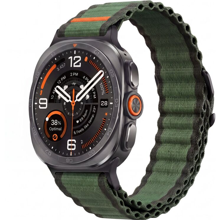 Ремешок Deexe Flow Snap для Samsung Galaxy Watch Ultra 2 / Ultra / Ultra (2025) - Army Green: фото 4 из 4