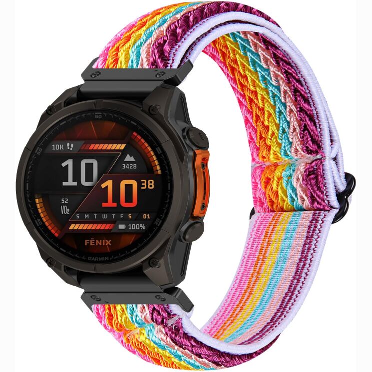 Ремешок Deexe Knitted Strap для Garmin Fenix 8 (47mm) / Fenix E (47mm) / Quatix 8 (47mm) - Colorful (367407C) Ремешок Deexe Knitted Strap для Garmin Fenix 8 (47mm) / Fenix E (47mm) / Quatix 8 (47mm) - Colorful: фото 2 из 5