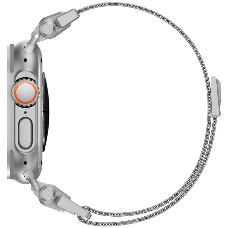 Ремінець Deexe Milanese Design для Apple Watch 46 / 45 / 44 / SE 44 / 42 (Series 1-3) / Ultra / Ultra 2 / Ultra 3 - Silver: фото 6 з 8