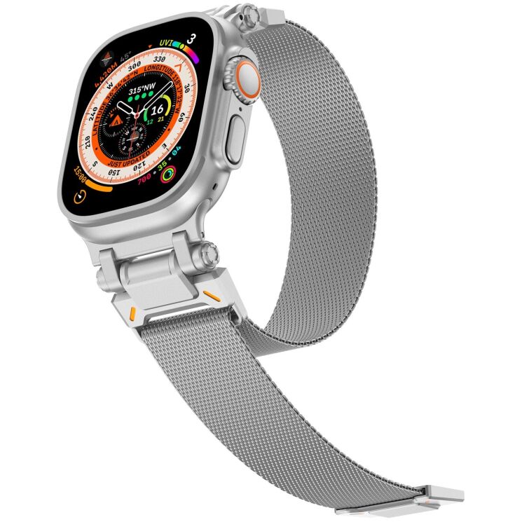 Ремінець Deexe Milanese Design для Apple Watch 46 / 45 / 44 / SE 44 / 42 (Series 1-3) / Ultra / Ultra 2 / Ultra 3 - Silver: фото 7 з 8