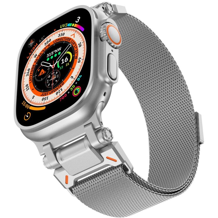 Ремінець Deexe Milanese Design для Apple Watch 46 / 45 / 44 / SE 44 / 42 (Series 1-3) / Ultra / Ultra 2 / Ultra 3 - Silver: фото 8 з 8
