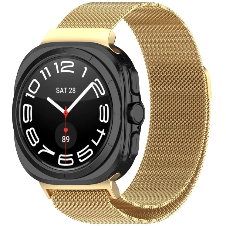 Ремешок Deexe Milanese Loop для Samsung Galaxy Watch Ultra (2025) - Gold: фото 2 из 3