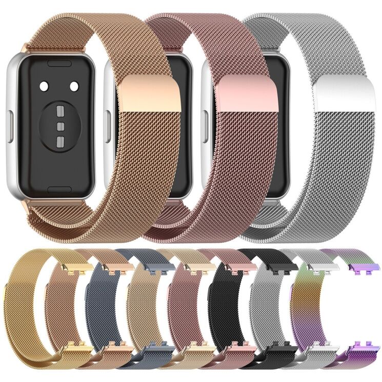 Ремешок Deexe Milanese Stainless Steel для Huawei Band 11 Pro / Band 11 - Gold: фото 3 из 5