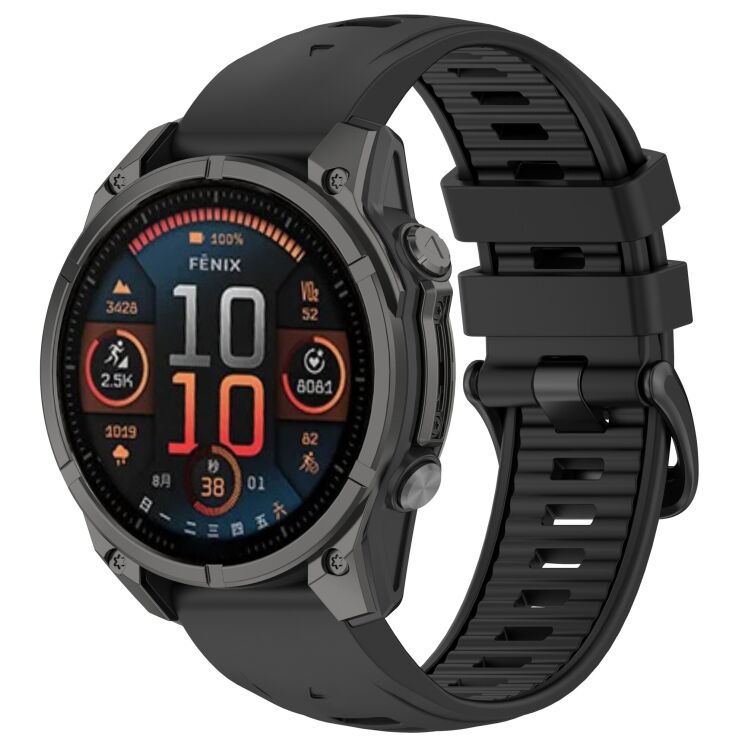 Ремінець Deexe Modern Strap для годинників Garmin з шириною кріплення QuickFit 20mm - Black: фото 4 з 7